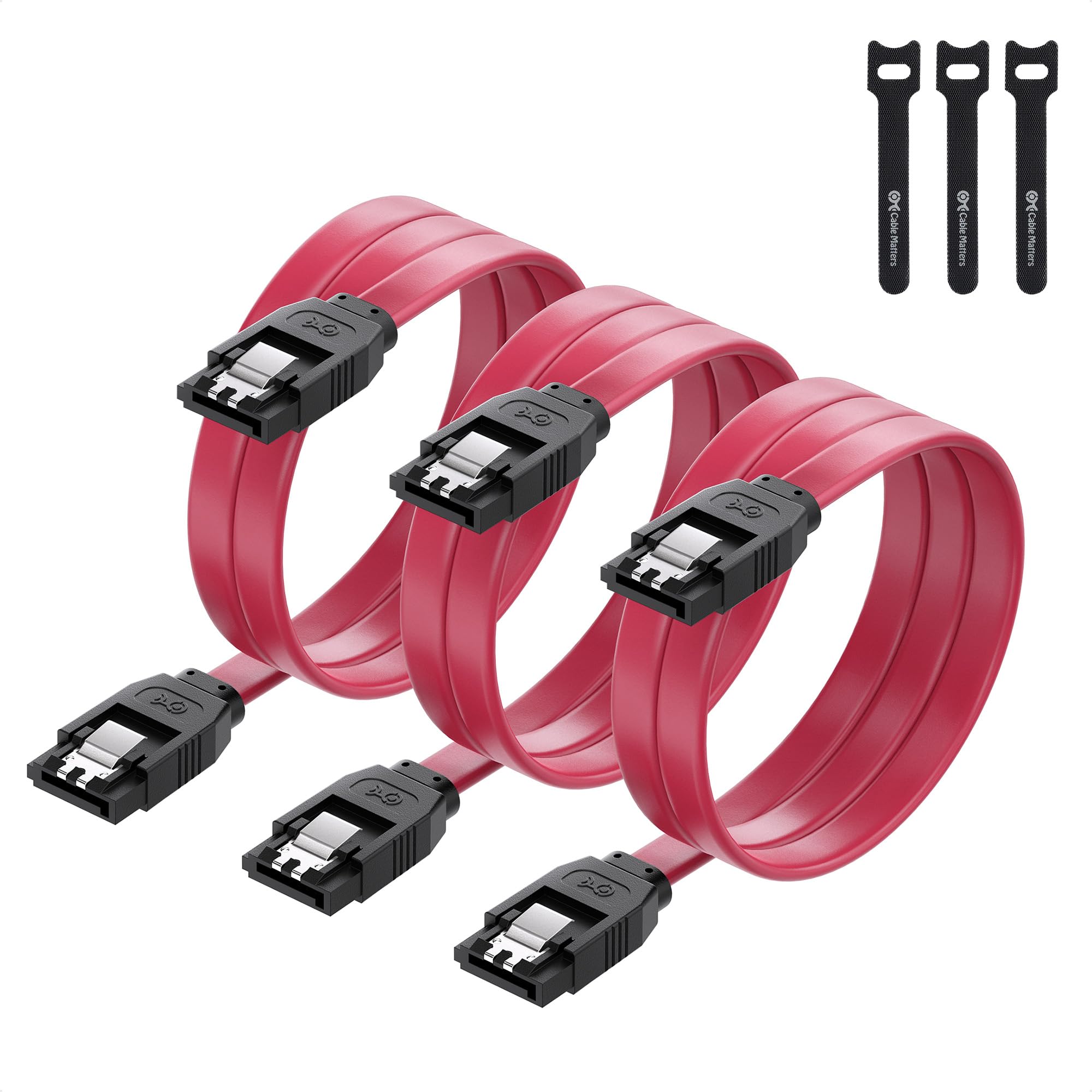 Amazon.co.jp: Cable Matters 3本セッ 6Gbps SATA ケーブル - 61cm