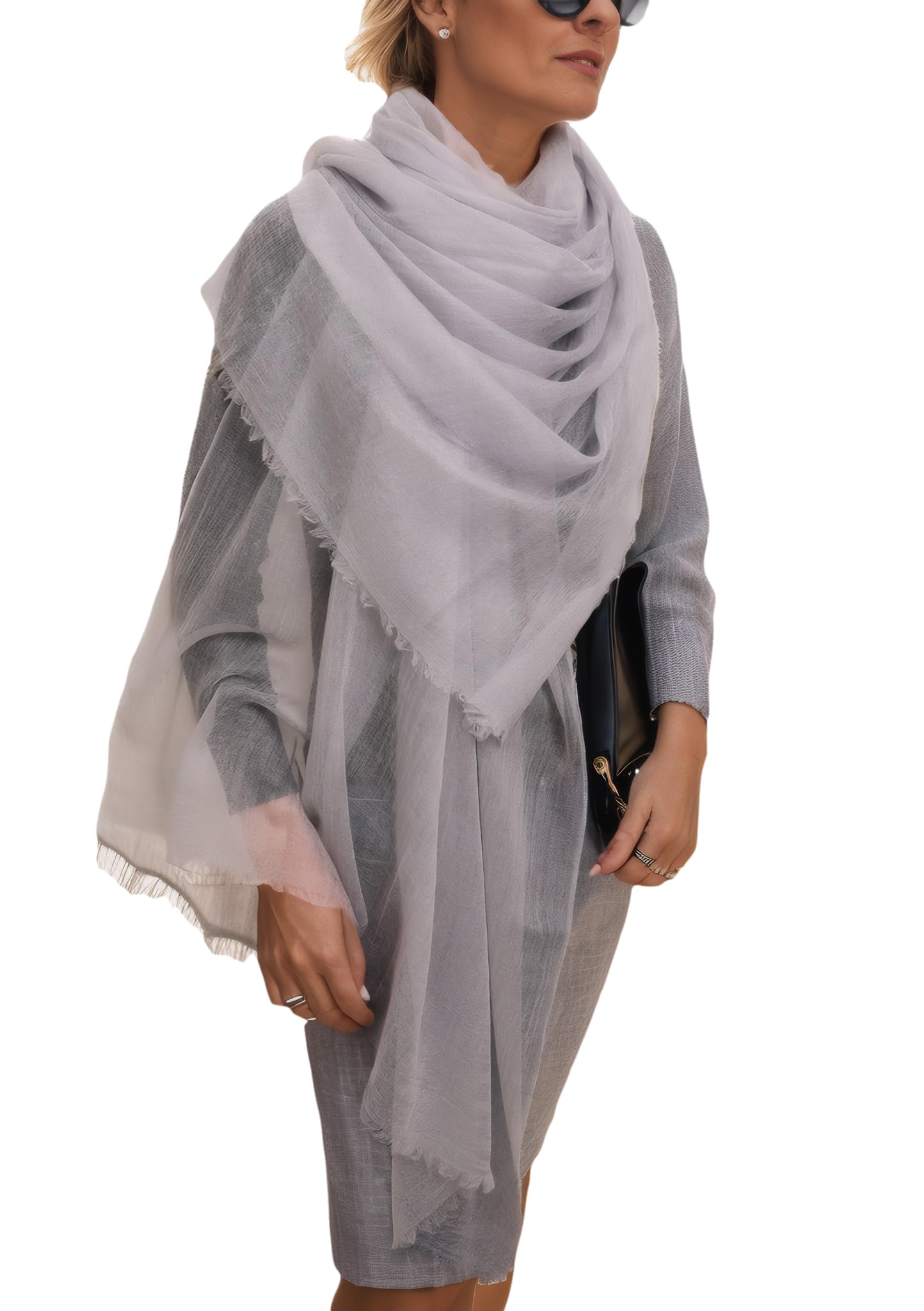 Damas Estola de Cachemira Bufanda Pashmina 100% Cachemira Fina 200 Hilos
