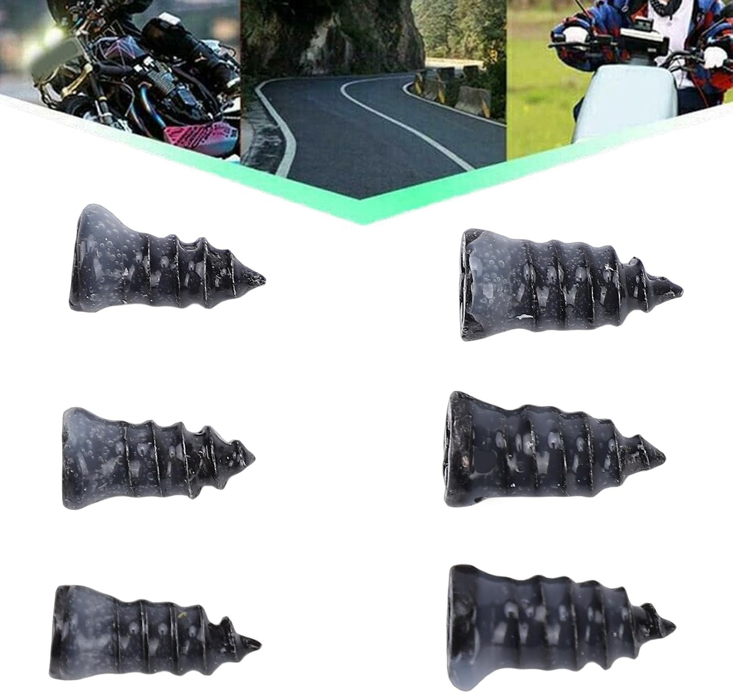 KIMISS Vacuum Tyre Repair Screws Kit, High Strength Heat Proof Rubber Tire Repair Nails Kit for Emergency Car Motorcycle Tire Fixes