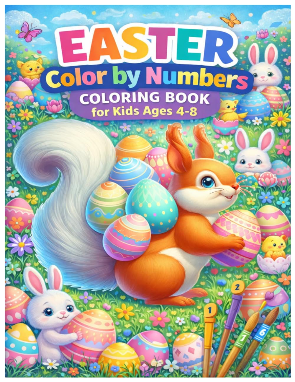 Easter Color by Numbers Coloring Book for Kids Ages 4–8: Fun and Easy Easter Coloring Activities with Bunnies, Eggs, and Spring Designs.