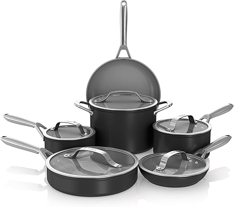 Ninja NeverStick Ceramic Pro 11-Piece Cookware Set, Non-Stick Pots and ...
