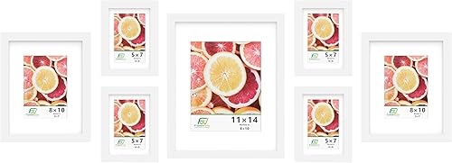 Vista 31 de FrameWorks Marcos de fotos clásicos de madera de 11 x 14 a 8 x 10 pulgadas con vidrio templado, roble natural, paquete de 6