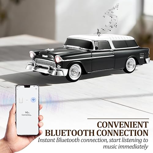 Miniatura 2 de Altavoz Bluetooth retro en forma de automóvil, calidad de sonido de alta definición, emparejamiento TWS, múltiples salidas de interfaz, altavoz