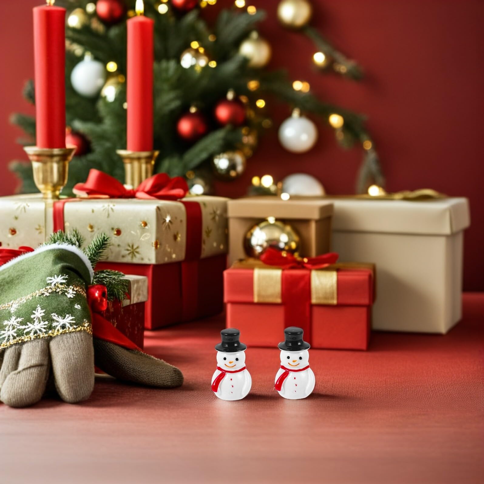 VALICLUD 100piezas Decoración de Mini Muñeco de Nieve Figuras de Resina para Manualidades de Invierno para Micropaisajes Navideños Decoración de Muñeco de Navideño para Fiestas de Cumpleaño