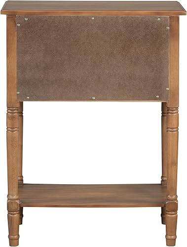 Miniatura 9 de Knocbel Mesa consola de entrada antigua delgada con 3 cajones y estante inferior abierto, mesa de sofá estrecha de madera maciza para entrada,