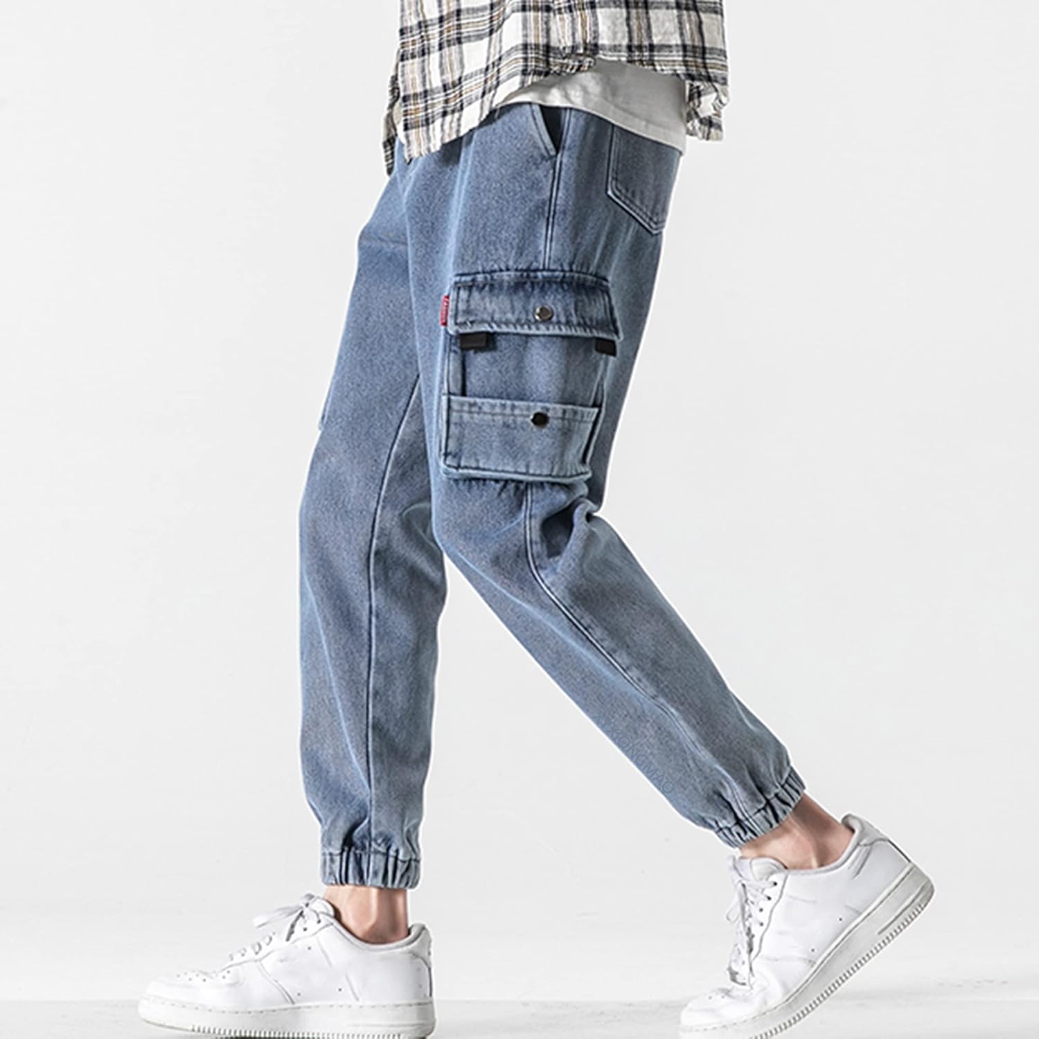 XYXIONGMAO Techwear Hip Hop Streetwear Harem Pants Tactical Cargo Functional Overalls Jeans Men's Loose Casual Trousers