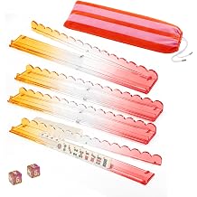4 Pc Mahjong Racks with Pushers, 20-Inch,Gradient Color Acrylic
