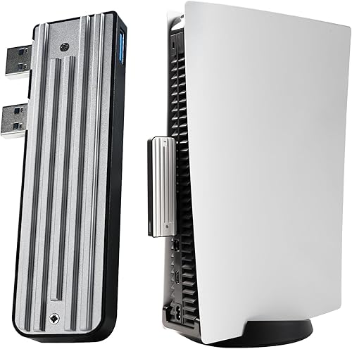 Caja de disco duro externo para PS5, 10Gbps USB 3.0 Disco Duro SSD, compatible con SSD NVMESATA 2230224222602280 hasta 2TB
