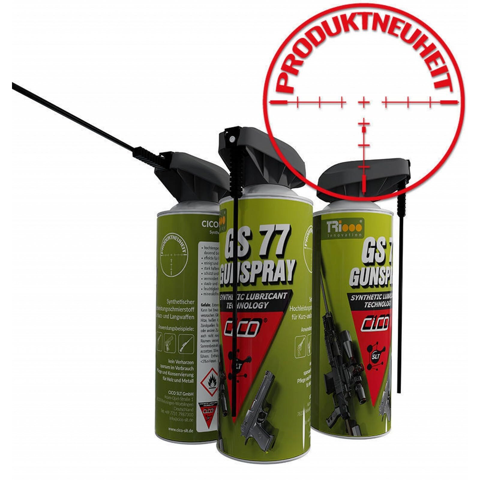 CICO GS 77 Gunspray 400ml Spray - temperaturbeständige Waffenpflege für Luftgewehr, Schreckschuss oder andere Waffen, Schmiermittel mit Korrosionsschutz, Pflege-Öl - Waffenreiniger