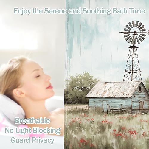 Miniatura 7 de Cortina de ducha con diseño de rosas, para primavera y verano, juego de cortinas de ducha con flores rosas y flores, impermeable, decoración de baño