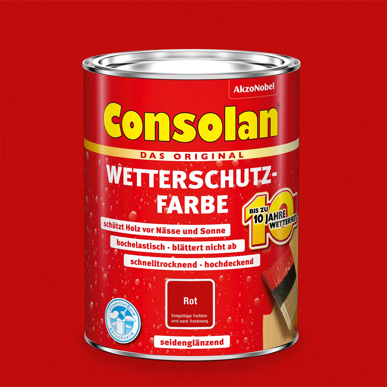 Consolan Wetterschutz-Farbe, rot, 2,5L