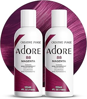 Adore Semi-Permanent Haircolor #088 Magenta 4 Ounce (118ml) (2 Pack)