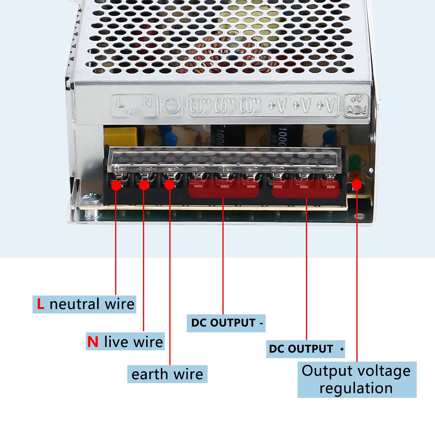 ANGEEK Fuente de alimentación conmutada 24V 10A 240W DC Adaptador AC 110V/220V a DC-24V