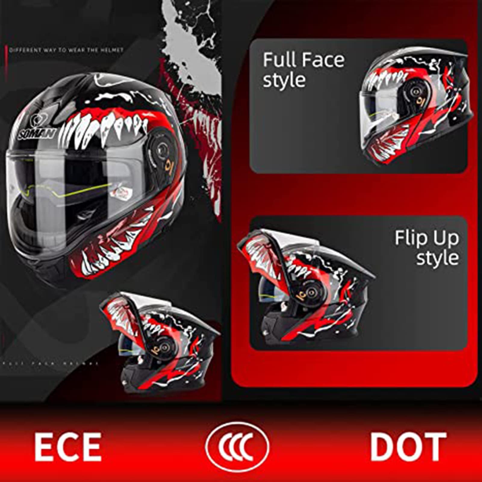 Casco Moto Integrale One CR7 Doppia Visiera Nero opaco Vendita Online