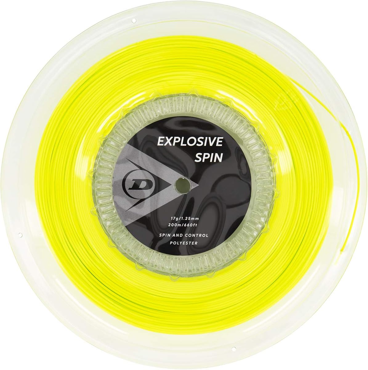 Dunlop Sports Explosive Spin 17G Cuerda de tenis, amarillo, carrete de 660 pies