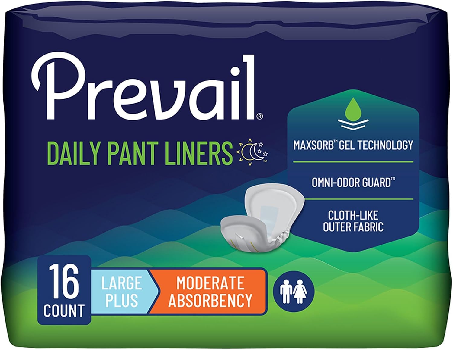 Prevail Adult Bladder Control Pads, Moderate Absorbency, Large, 28 in, 1 pk