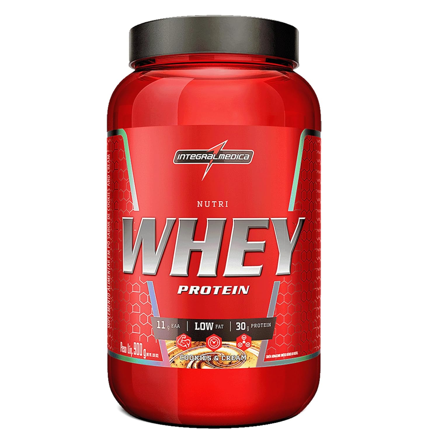 Integralmedica – Hipercalórico – Nutri Whey Protein Cookies – Pote 900g – Fonte de Proteínas e Carboidratos – Suplemento Alimentar, Ganho Muscular e Recuperação Pós-Treino