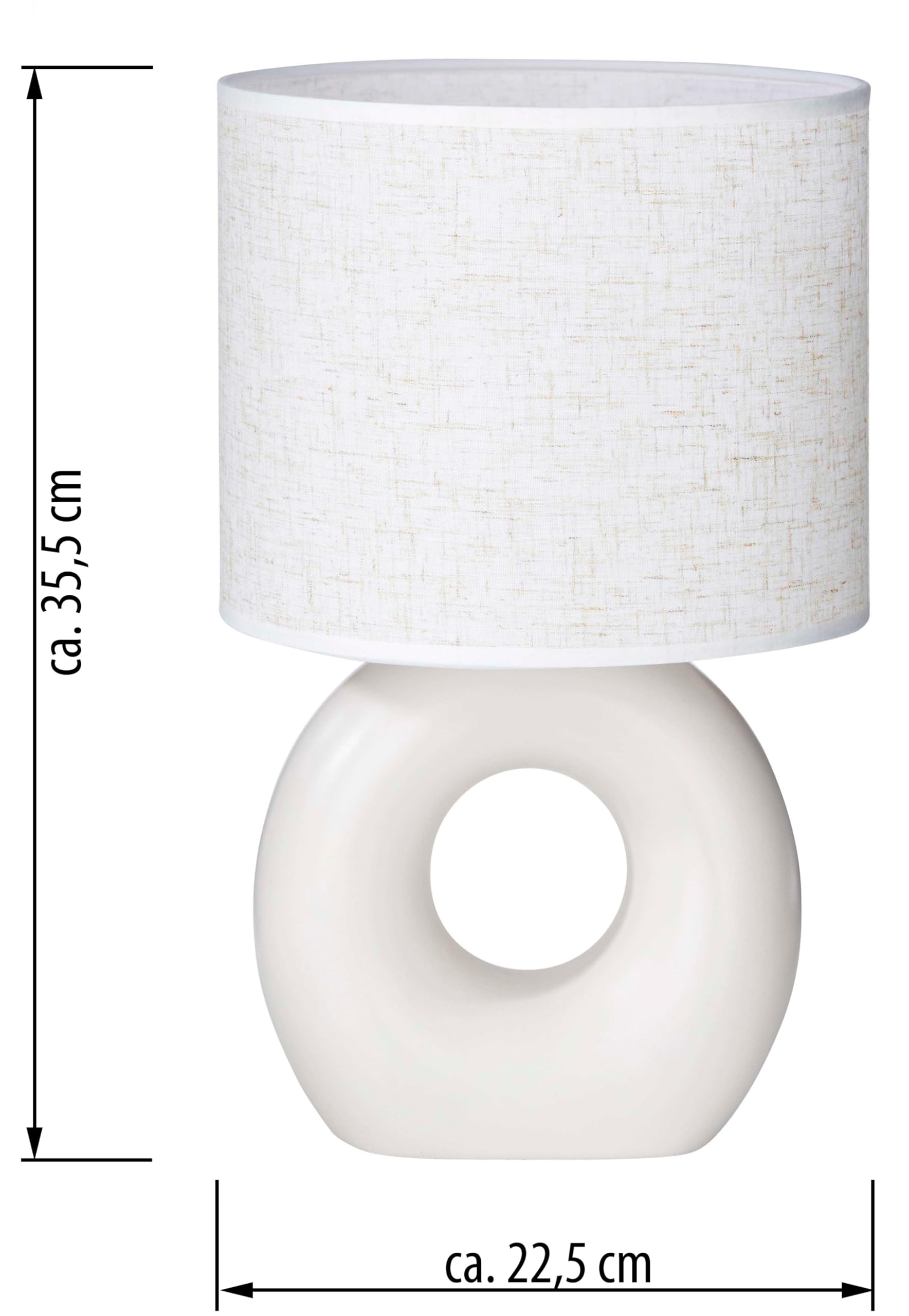 Northpoint LED Batterie Tischleuchte Innen & Außen mit Timerfunktion IP44 Warmweißes Licht 3000K Kabellos Wetterfest (beige-weiß)