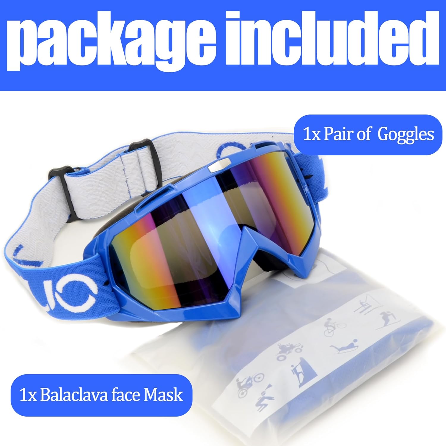 ATV Goggles with Balaclava face Mask for Men Women and Youth, Dirt Bike Motorcycle Motocross Riding Ski Goggles - Image 7