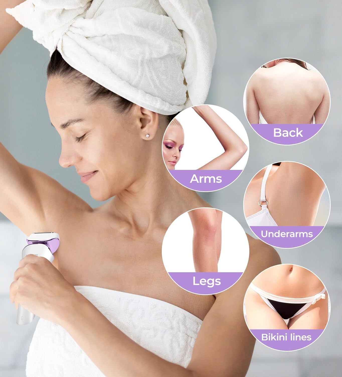 PRITECH Electric Razor for Women - Rechargeable Shaver for Women Portable Lady Shaver for Legs, Arm, Underarms, Bikini, USB Rechargeable, Wet & Dry Waterproof Bikini Trimmer for Woman, Purple - Image 6