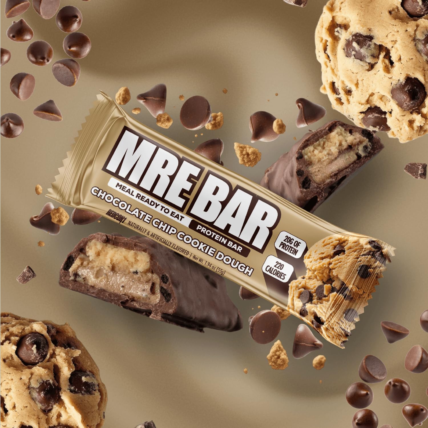 REDCON1 MRE Chocolate Chip Cookie Dough Protein Bars - 12 Count Snack Bars for Breakfast or Post-Workout — Amazon image 4