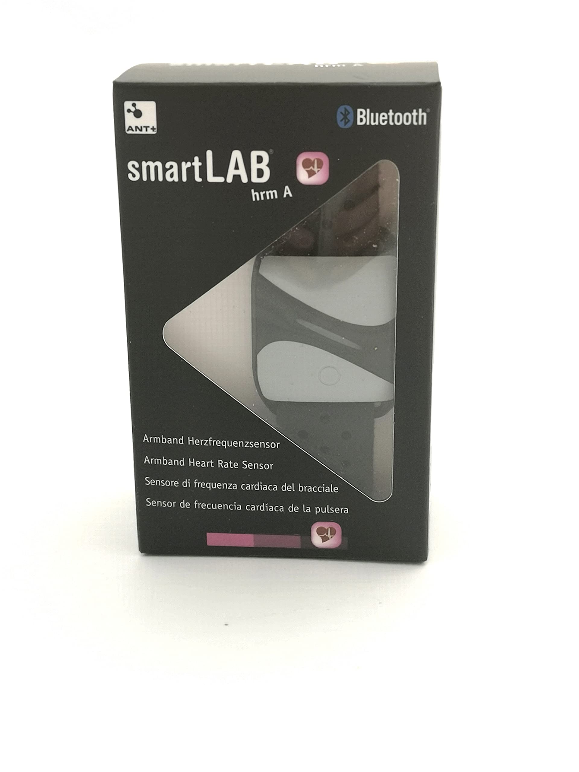 smartLAB hrm A Herzfrequenzmesser am Arm Schwarz EKG genaue Pulsmessung mit Bluetooth und ANT+ Kompatible mit Garmin Wahoo Polar Apple Watch RUNTASTIC PRO