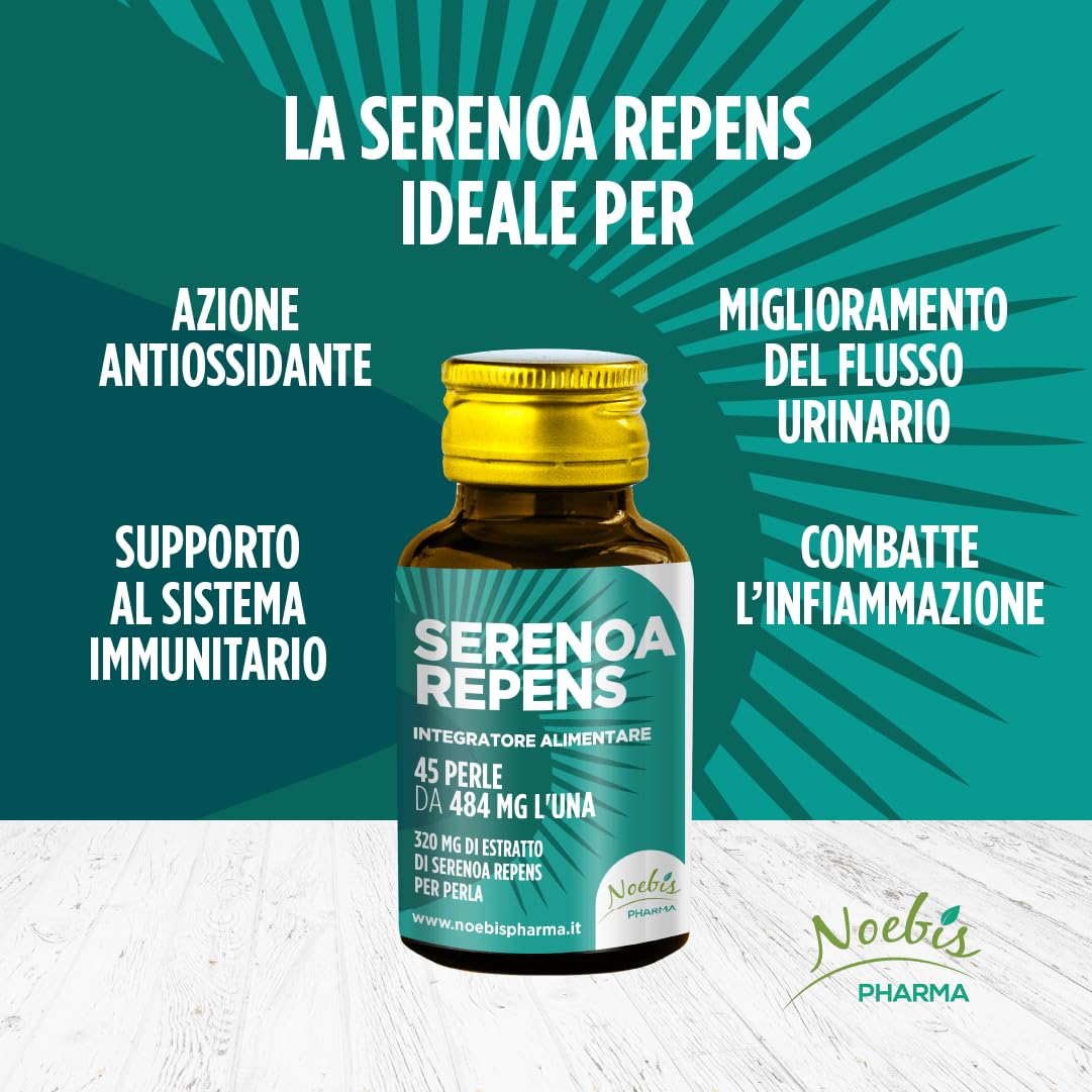 Serenoa Repens 45 Perle Softgels - Estratto 320 mg per Perla - Noebis Pharma (Confezione da 1)