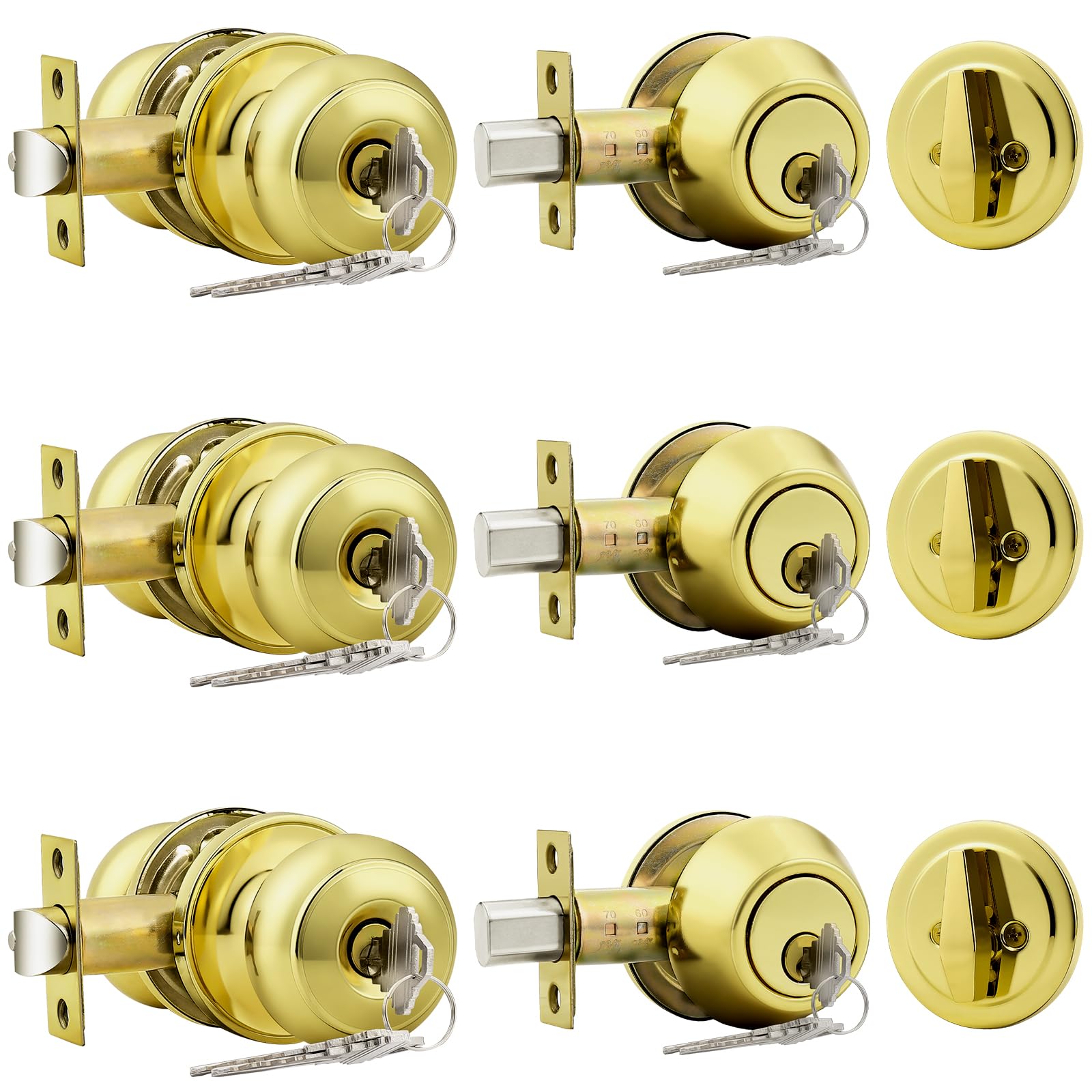 Probrico Matte Black Door Knob & Deadbolt Set -15