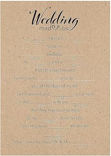 Fun Express 5" x 7" Wedding Guest Mad Libs Cardstock Cards Word Game – 25 Pieces