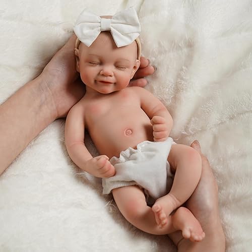 Miniatura 7 de BABESIDE Muñecas de bebé Reborn de silicona de cuerpo completo, 12 pulgadas (peso 3 libras) de silicona completa con peso realista, muñeca de bebé