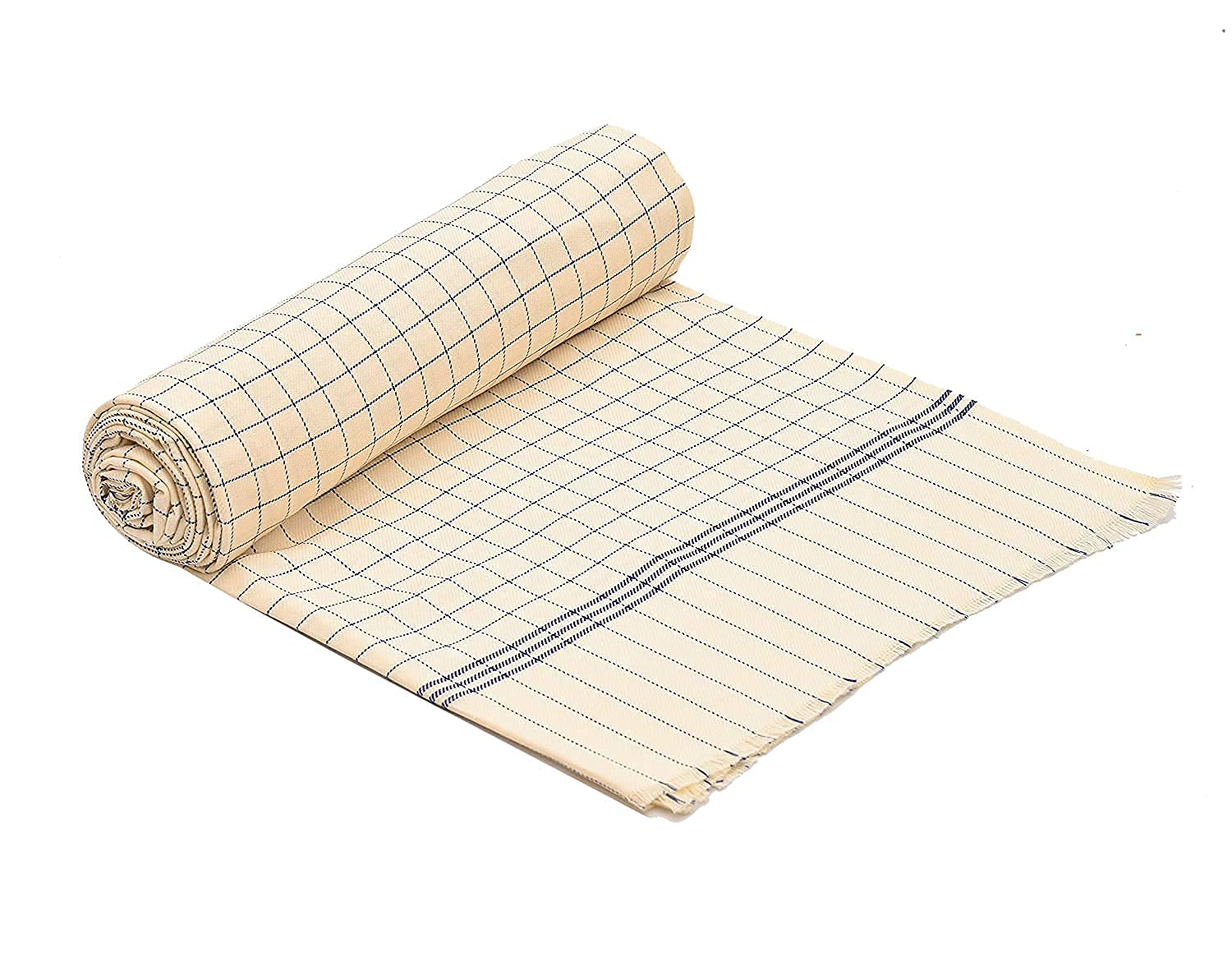 100% Cotton Soft Single Bed Summer Blanket Yellow Check Design Lightweight Breathable Khes Dohar Top Sheet Chadar Skin Friendly for AC Room (Single Bed)-image-16