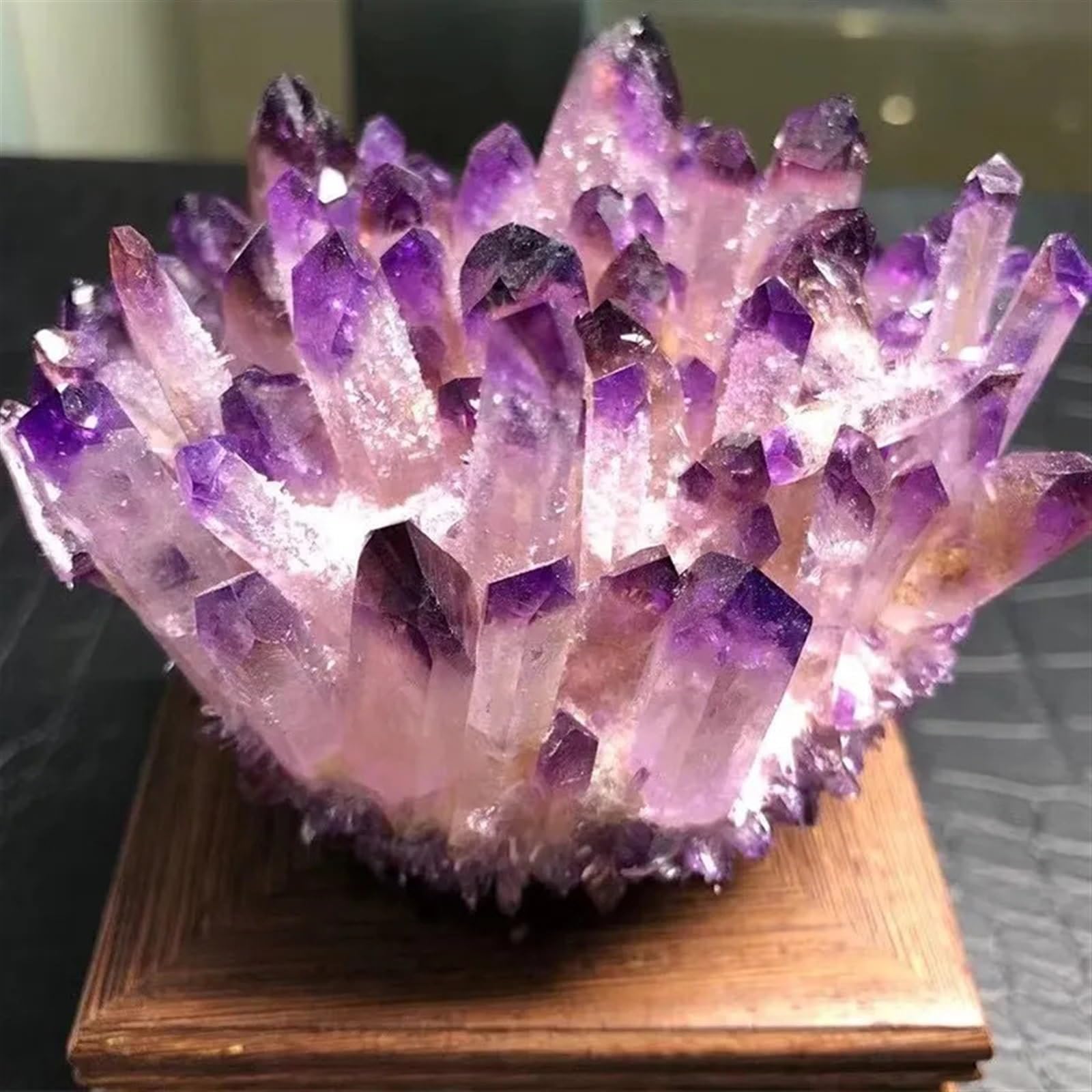 MDBJTCYZN Amethyst Cluster Raw Stones Geode Quartz Crystal Minerals Gemstone Remove Negative 1pcs Ornaments (Size : 400-500g)