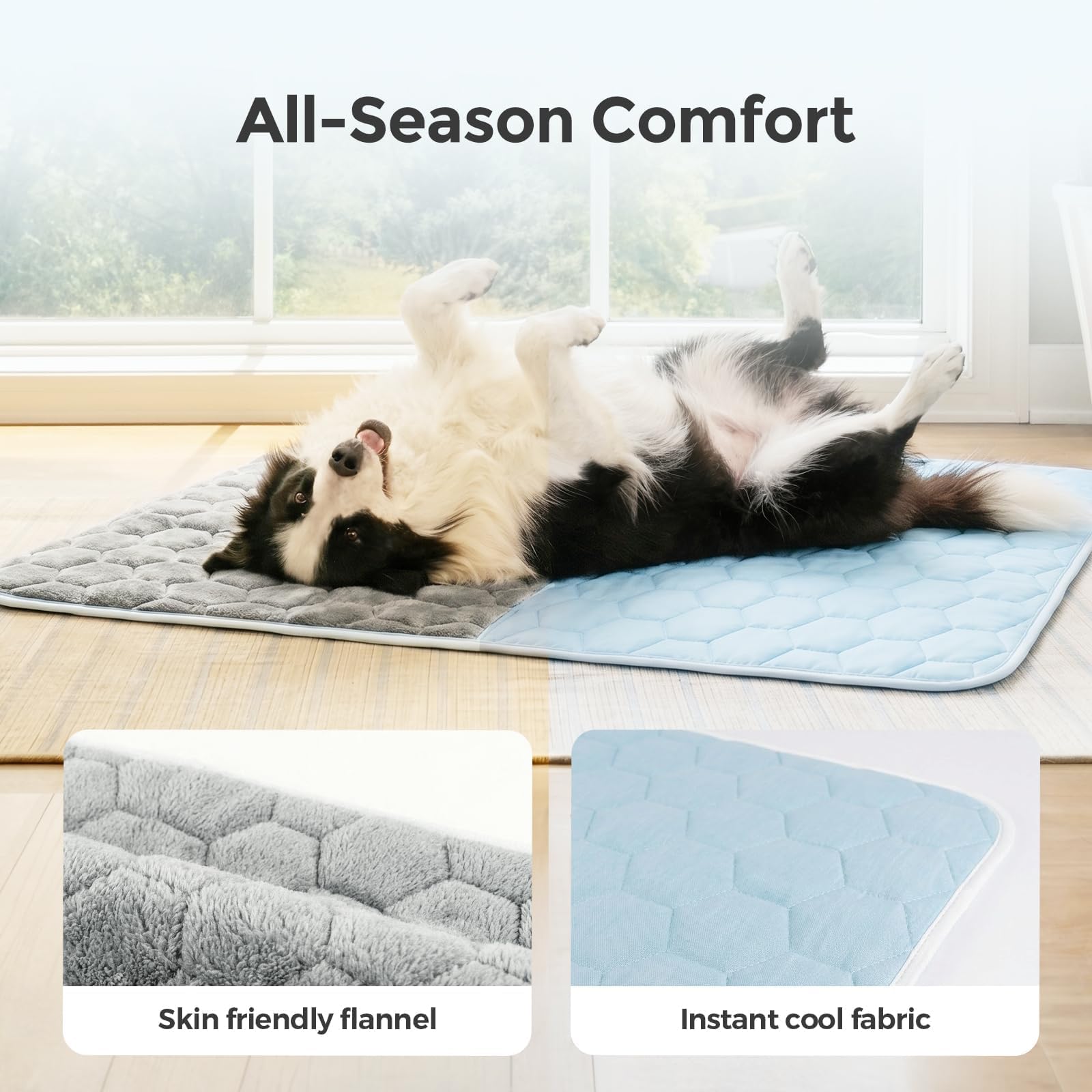 Sytopia Alfombrilla de refrigeración para perros, alfombrilla de refrigeración duradera para perros grandes, ideal para verano, azul claro