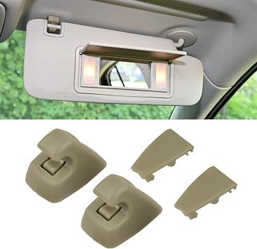 2PCS Sun Visor Support Clip Retainer, Car Sun Visor Clips, 95994975 95994976 Sun Visor Hook, Car Visor Support Holder Bracket Hanger Replacement for Cruze Sonic Spark Beige