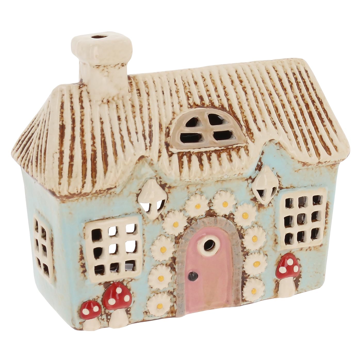 Shudehill Giftware Village Pottery Thatched Ceramic Tealight Holder