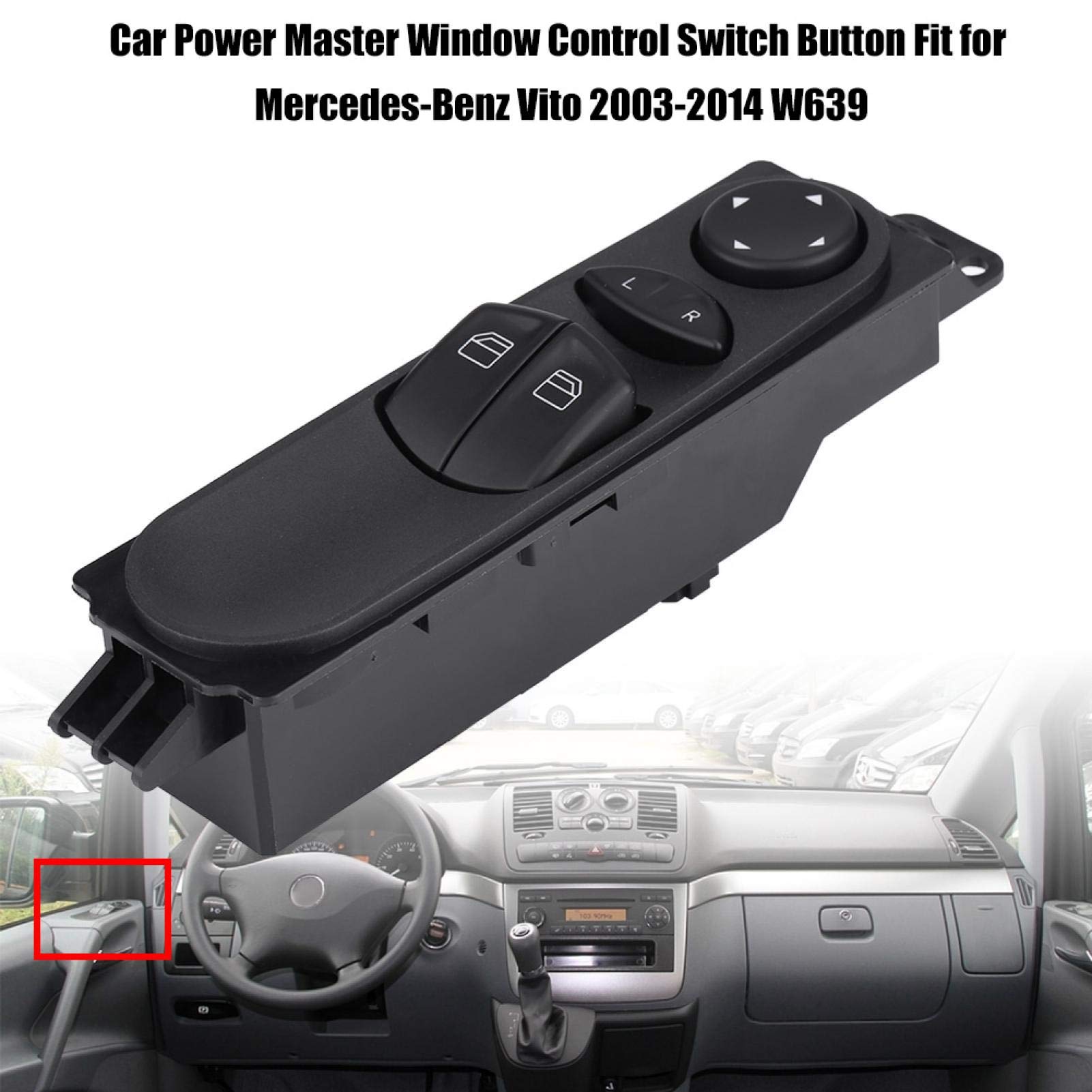 Fensterheber Schalter,Hauptschalter für Auto-Hauptfensterschalter, Fensterheberschalter, Passend für Vito 2003-2014 W639