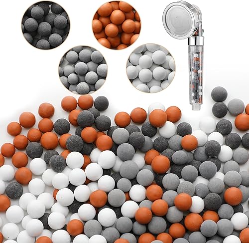 Patelai Recambios de repuesto para cabezal de ducha mineral de anión, bola de piedra de filtración de cuentas minerales purificadoras para cabezal