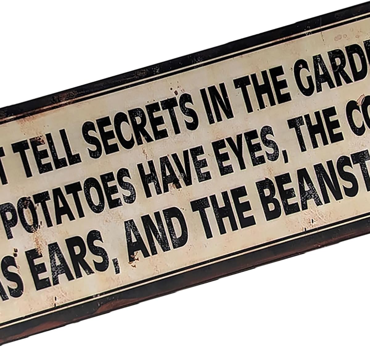 Outside Funny Garden Secrets Fence Sign Rustic Backyard Outdoor Patio Tin Metal Yard Art image 2