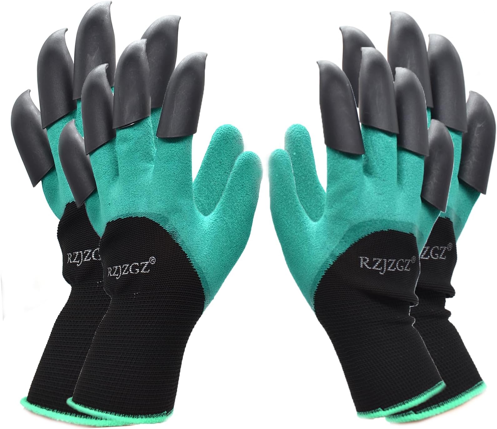Rubber,Plastic 2 Pairs Garden Gloves With Claws For Women And Men Both Hands Gardening Work Gloves Garden Gloves Yard Work Safe Gloves For Easy Digging Planting, Green, Pack of 1