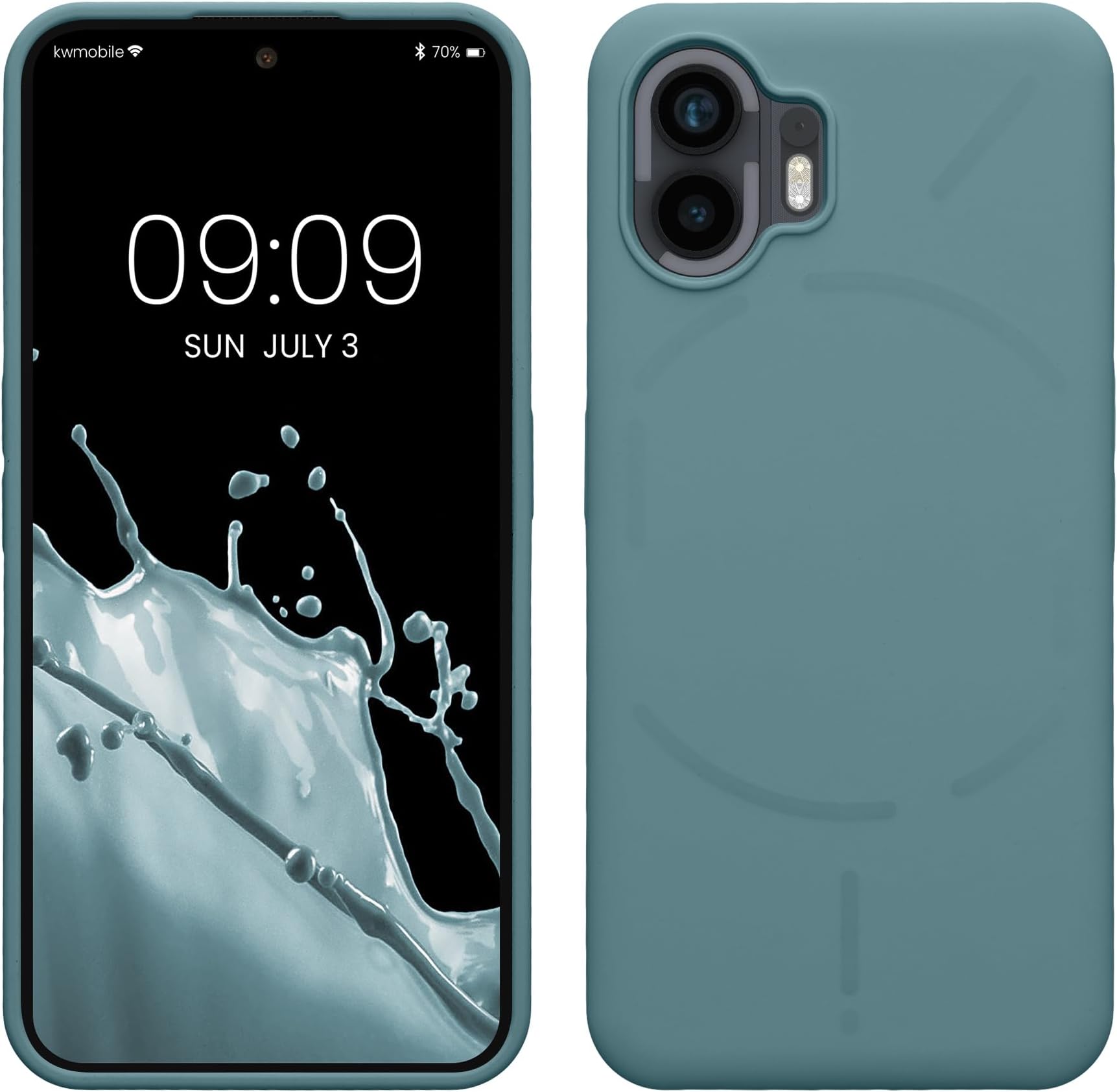 kwmobile Case Compatible with Nothing Phone (2) Case - TPU Silicone Phone Cover with Soft Finish - Antique Stone