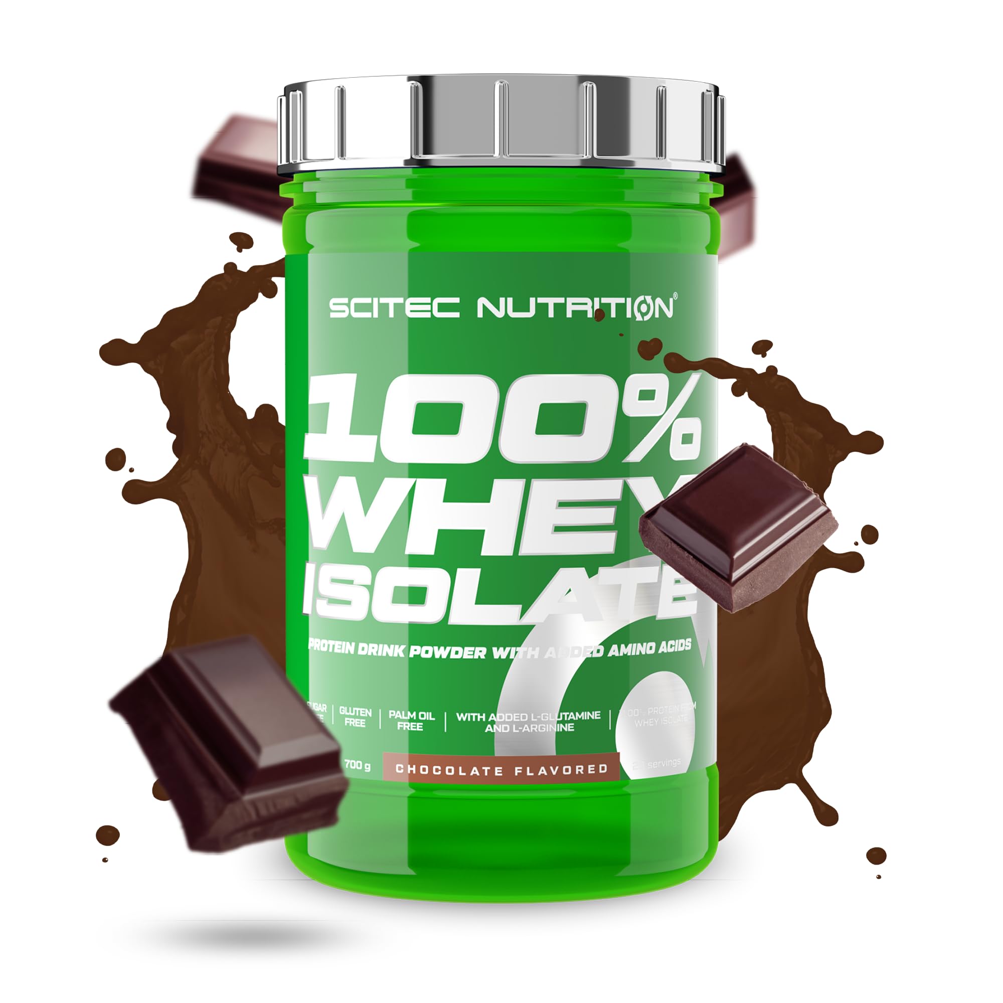 Scitec Nutrition 100% Whey Isolate - Puro potere proteico con BCAA - Glutammina e Arginina - Formula senza zucchero e senza glutine, 700 g, Cioccolato