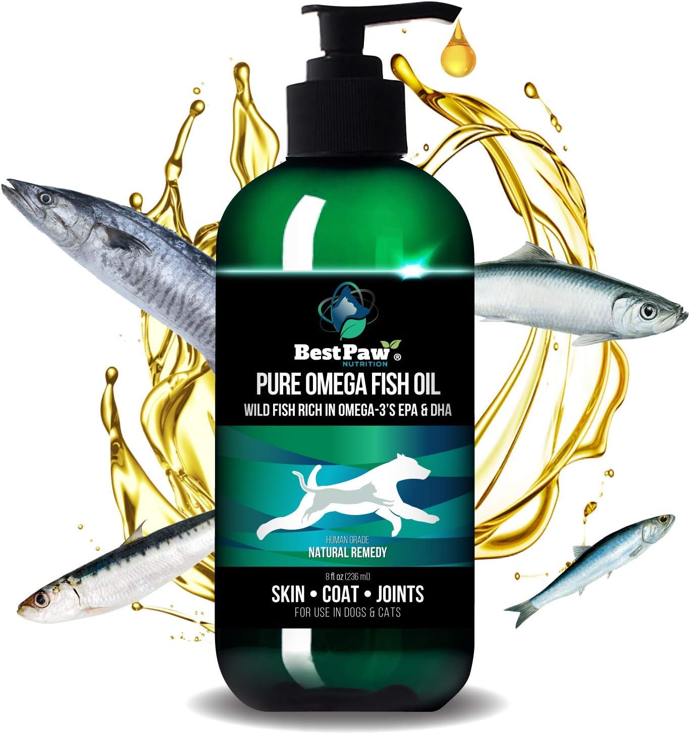 Best Paw Nutrition Pure Omega Fish Oil for Dogs, Cats