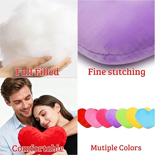 Miniatura 6 de Almohada de corazón personalizada con relleno, almohadas personalizadas en forma de corazón con nombre de foto como almohadas de San Valentín para