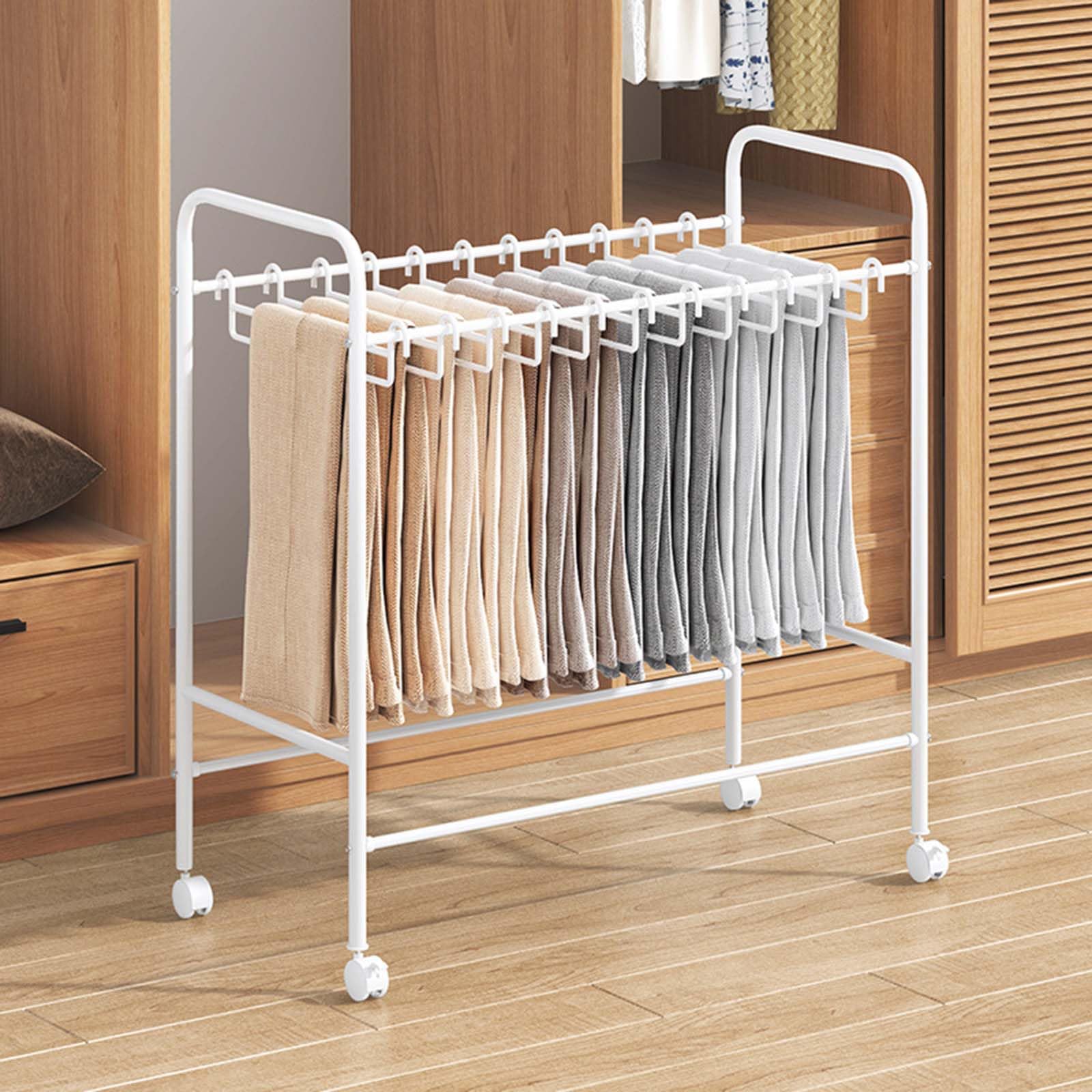 Chariot à roulettes coulissant pour rangement de penderie et pantalons