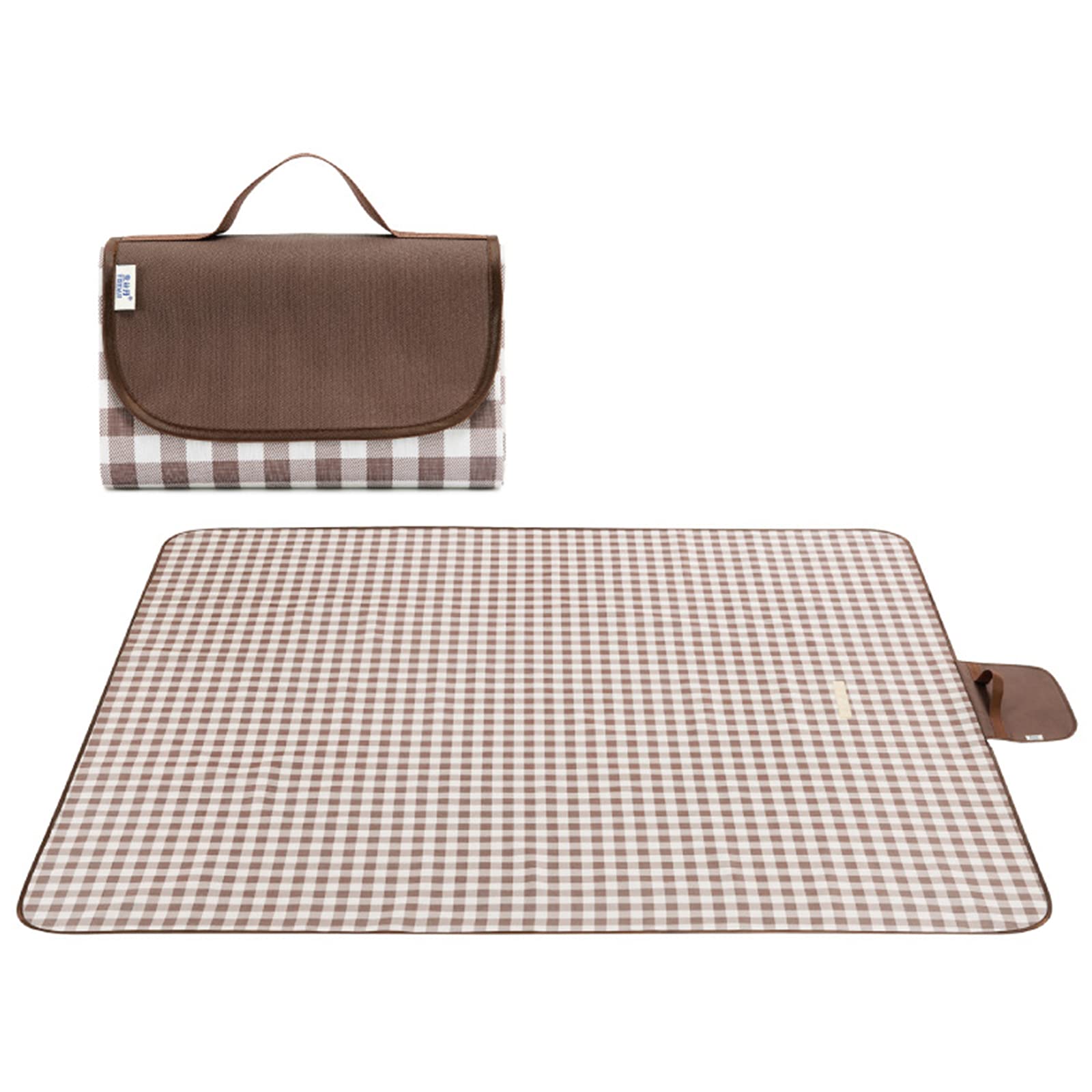 TIM-LI Couverture De Pique-Nique Pliante Étanche Au Sable/Tapis De Pique-Nique Oxford 600D avec Sac Fourre-Tout, pour Voyage, Camping, Randonnée en Famille,B