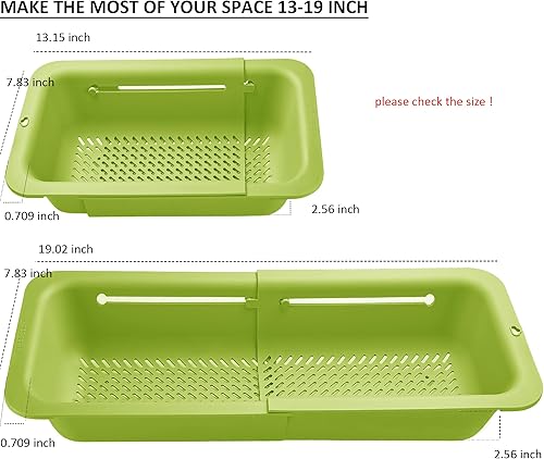 Miniatura 5 de LASSHSWA Colador plegable y colador para cocina, cesta coladora sobre el fregadero para cocina, colador de alimentos para pasta de frutas, colador