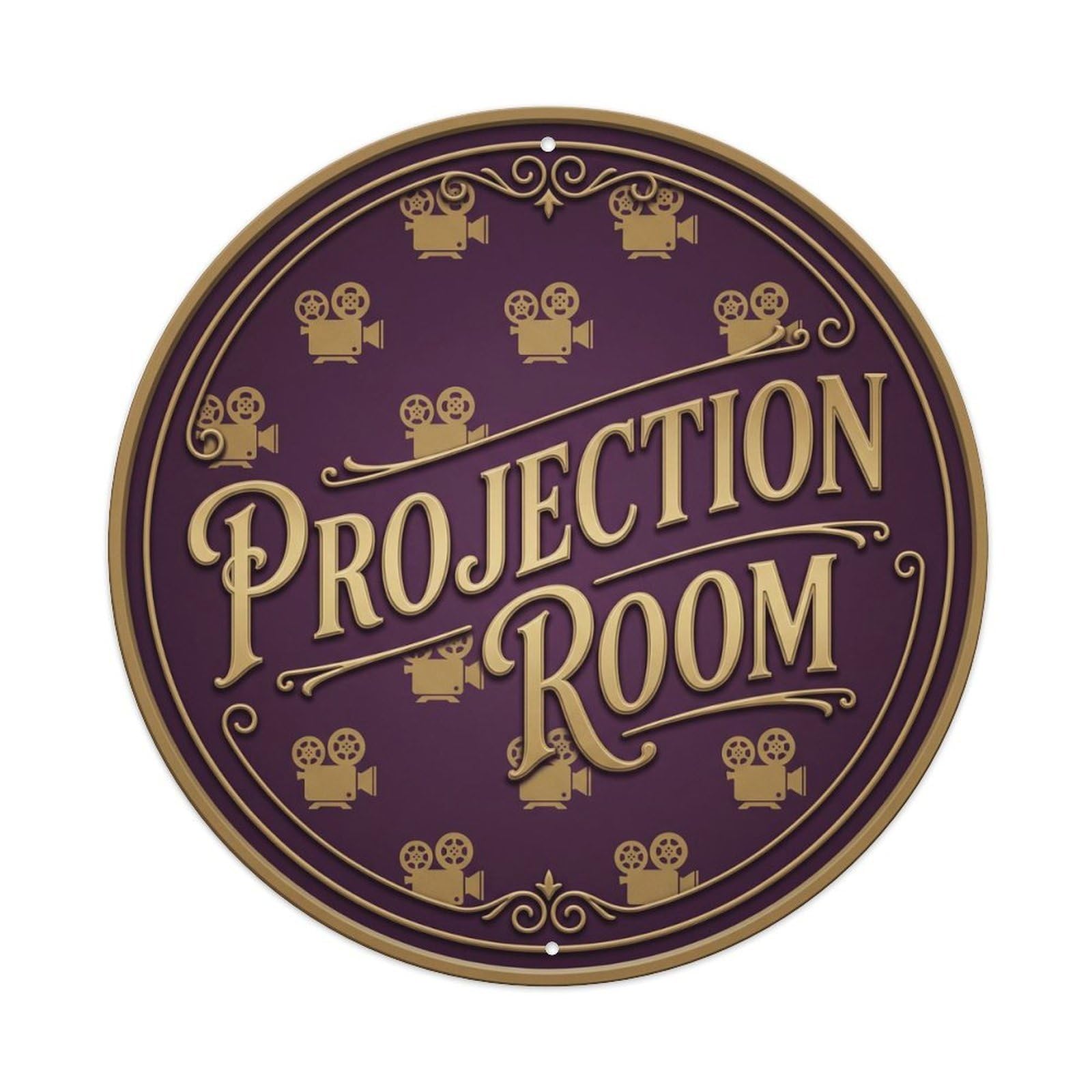 Vintage Projection Room Text Projector Metal Tin Sign