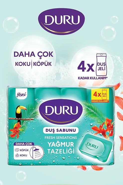 DURU Fresh Sensations Extra Rainforest Soap, 150 Gramx4