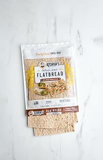 Atoria's Family Bakery Whole Grain Lavash Flatbread, 5 Count 10 oz - Low-Fat, Vegan, Non-GMO Wraps & Pizza Base