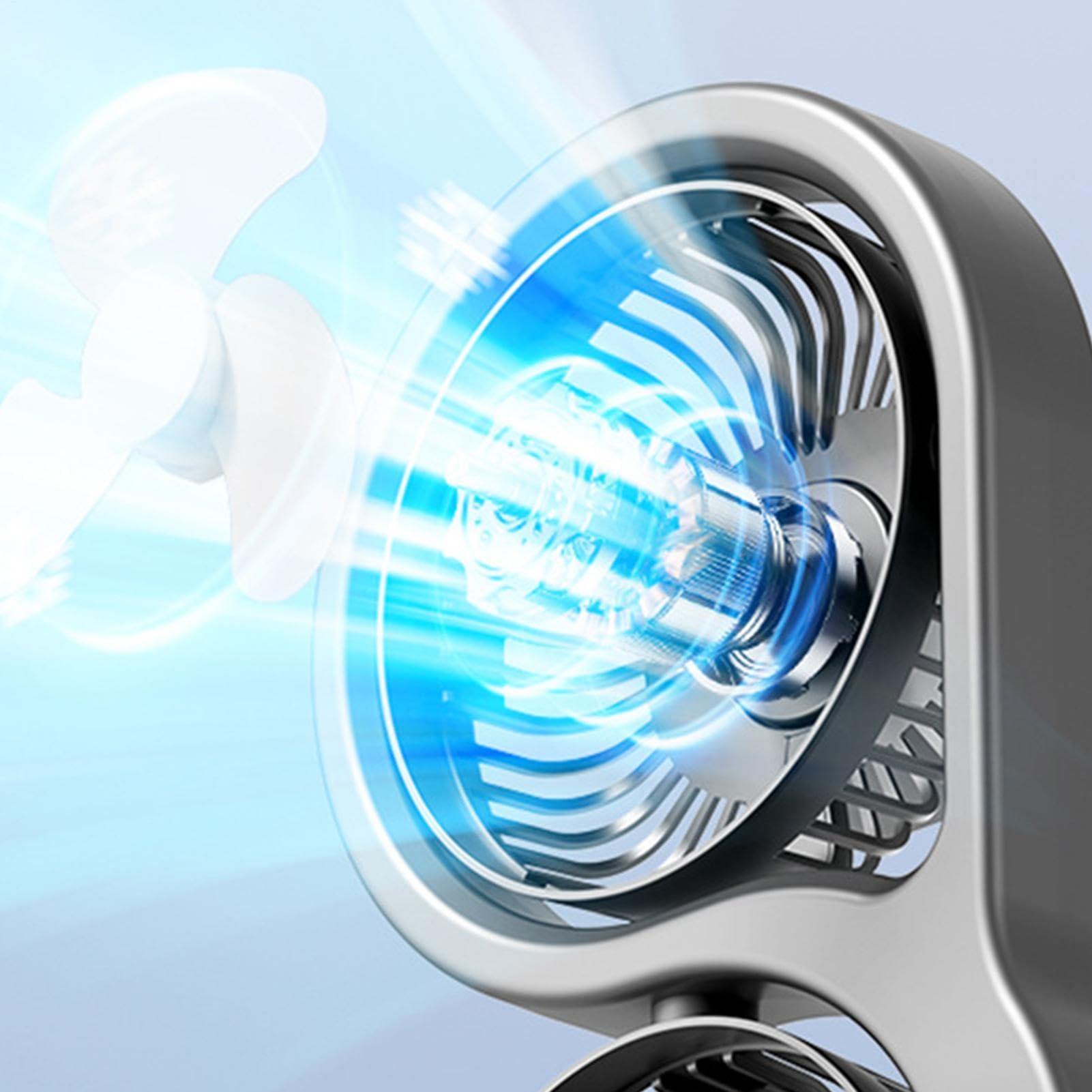 Ventilatore da Scrivania per Ufficio 5 Modalità 3 Teste Rotazione a 360° | Ventilatore Da Tavolo Portatile A Tre Teste per Casa Appartamento Camera da Soggiorno Ufficio Viaggi
